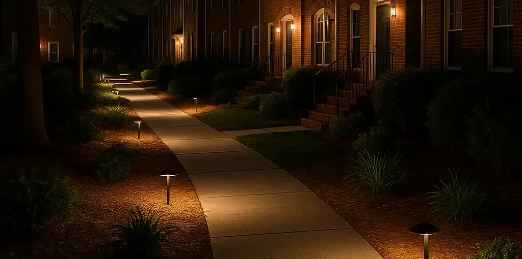 pathway outdoor lighting installation