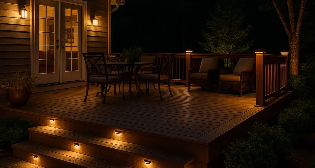 patio outdoor lighting installation