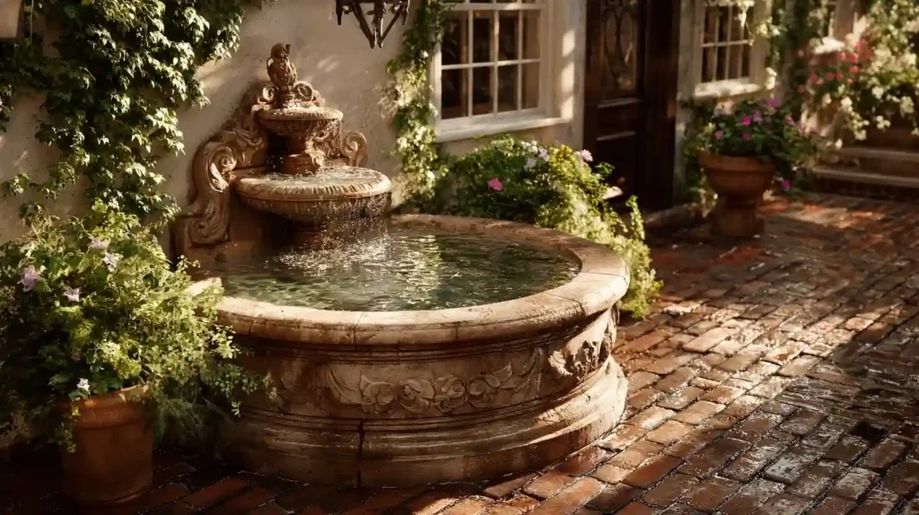 water fountain feature installation in raleigh